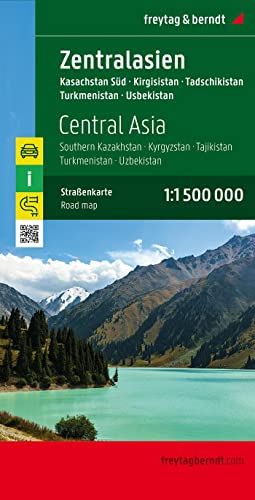 Zentralasien - Kasachstan Süd - Kirgisistan - Tadschikistan -Turkmenistan - Usbekistan, Autokarte 1:1,5 Mio.: Wegenkaart 1:1 500 000