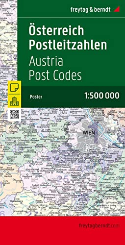 Österreich Postleitzahlen, 1:500.000: Postleitzahlenkarte (freytag & berndt Poster + Markiertafeln) von FREYTAG-BERNDT UND ARTARIA