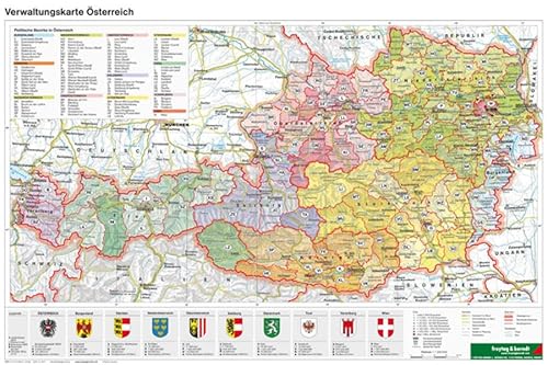 Österreich Verwaltung - A3, Planokarte 1:1.300.000 (freytag & berndt Poster + Markiertafeln) von Freytag & Berndt