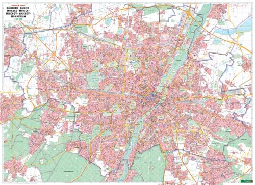 München, Stadtplan 1:22.500, Poster, Plano in Rolle (freytag & berndt Poster + Markiertafeln)