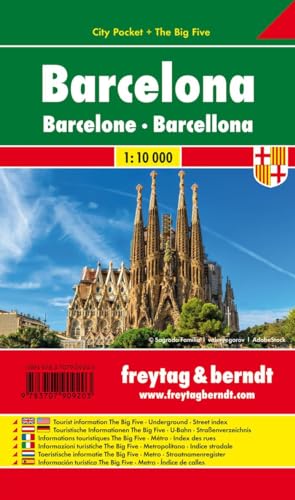 Barcelona, Stadtplan 1:10 000, City Pocket + The Big Five (freytag & berndt Stadtpläne)