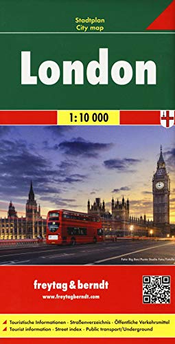 London, Stadtplan 1:10.000: Touristische Informationen, Straßenverzeichnis, Öffentliche Verkehrsmittel (freytag & berndt Stadtpläne)