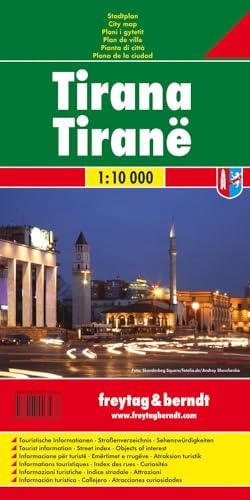 Tirana, Stadtplan 1:10.000: Stadskaart 1:10 000 (freytag & berndt Stadtpläne) von Freytag + Berndt