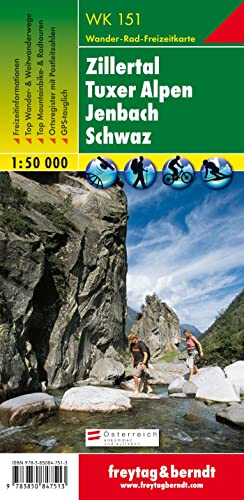 Freytag Berndt Wanderkarten, WK 151, Zillertal - Tuxer Alpen - Jenbach - Schwaz - Maßstab 1:50.000
