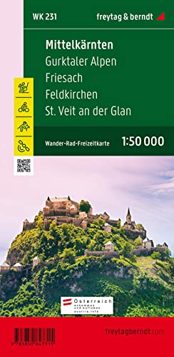 WK 231 Mittelkärnten - Gurktaler Alpen - Friesach - Feldkirchen - St. Veit an der Glan, Wanderkarte 1:50.000: Wandel- en fietskaart 1:50 000 von Freytag & Berndt