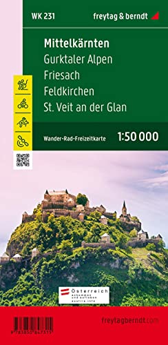 WK 231 Mittelkärnten - Gurktaler Alpen - Friesach - Feldkirchen - St. Veit an der Glan, Wanderkarte 1:50.000: Wandel- en fietskaart 1:50 000 von FREYTAG-BERNDT UND ARTARIA
