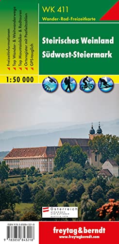 WK 411 Steirisches Weinland - Südwest-Steiermark, Wanderkarte 1:50.000 (freytag & berndt Wander-Rad-Freizeitkarten, Band 411)