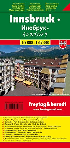 Innsbruck, Touristenplan 1:5.000 - 1:12.000: Stadskaart 1:5 000 / 1:12 000 (freytag & berndt Stadtpläne)