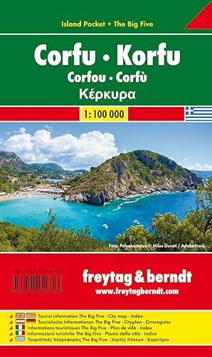 Korfu, Autokarte 1:100.000, Island Pocket + The Big Five: Wasserfest (freytag & berndt Auto + Freizeitkarten)