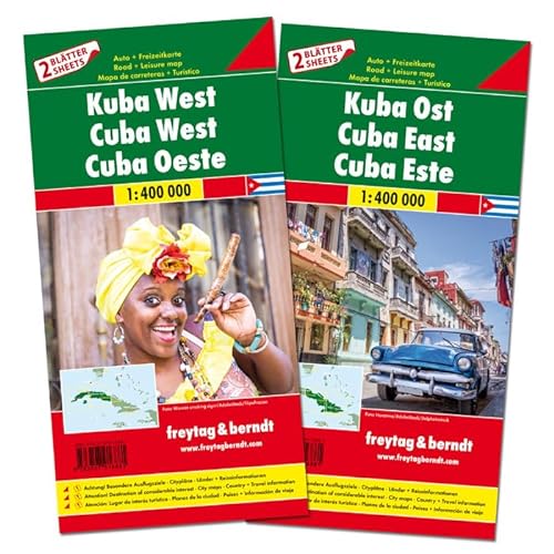 Kuba West und Ost, Autokarten Set 1:400.000 (freytag & berndt Auto + Freizeitkarten) von Freytag + Berndt
