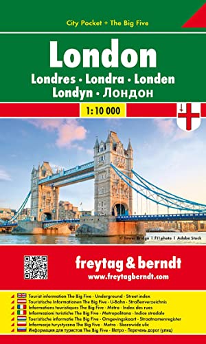 London, City Pocket, Stadtplan1:10.000: Touristische Informationen The Big Five, U-Bahn, Straßenverzeichnis (freytag & berndt Stadtpläne)