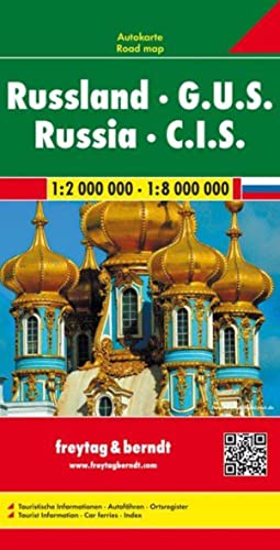 Russland - G.U.S., Autokarte 1:2 Mio. - 1:8 Mio.: Touristische Informationen, Autofähren, Ortsregister (freytag & berndt Auto + Freizeitkarten)