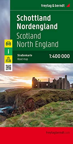 Schottland - Nordengland, Autokarte 1:400.000: Scotland, Nothern England / Citypläne / Ortsregister / Touristische Informationen (freytag & berndt Auto + Freizeitkarten)