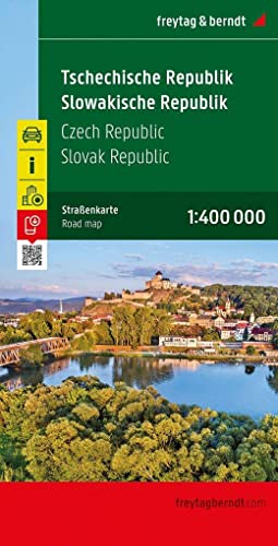 Tschechische - Slowakische Republik, Autokarte 1:400.000: Citypläne, Entfernungen in km, Ortsregister mit Postleitzahlen (freytag & berndt Auto + Freizeitkarten) von Freytag + Berndt