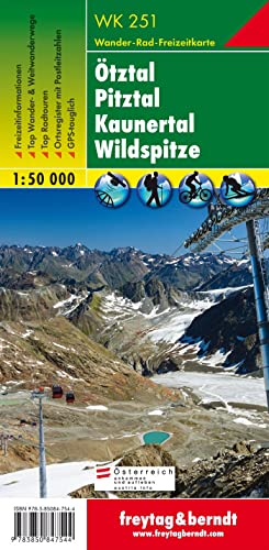 WK 251 Ötztal - Pitztal - Kaunertal - Wildspitze, Wanderkarte 1:50.000 von Freytag & Berndt