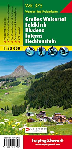 WK 375 Großes Walsertal - Feldkirch - Bludenz - Laterns - Liechtenstein, Wanderkarte 1:50.000: Wandel- en fietskaart 1:50 000 (freytag & berndt Wander-Rad-Freizeitkarten) von FREYTAG-BERNDT UND ARTARIA