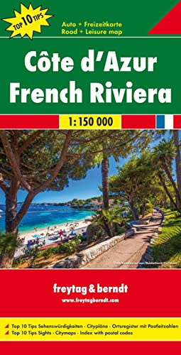 Côte d'Azur, Autokarte 1:150.000: Touristische Informationen. Entfernungen in km. Ortsverzeichnis mit Postleitzahlen. Top 10 Tips (freytag & berndt Auto + Freizeitkarten) Côte d'Azur, Autokarte 1:150.000: Touristische Informationen. Entfernungen in km. Ortsverzeichnis mit Postleitzahlen. Top 10 Tips (freytag & berndt Auto + Freizeitkarten)