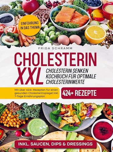 Cholesterin XXL - Cholesterin senken Kochbuch für optimale Cholesterinwerte: Mit über 424+ Rezepten für einen gesunden Cholesterinspiegel inkl. 7-Tage Ernährungsplan
