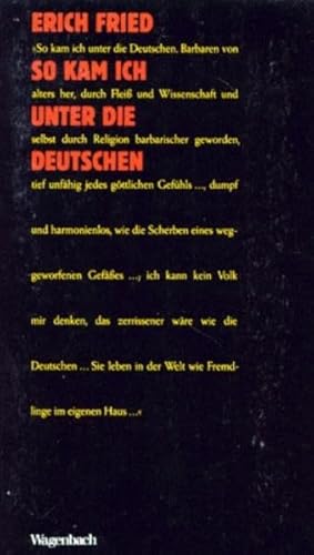 So kam ich unter die Deutschen (Wagenbachs andere Taschenbücher)
