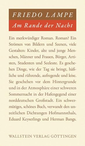 Am Rande der Nacht: Roman von Wallstein Verlag GmbH