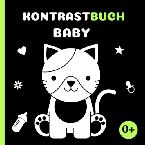 Kontrastbuch Baby: Schwarz Weiß Buch für Neugeborene | Baby Buch ab 0 Monate | Mein erstes Bilderbuch