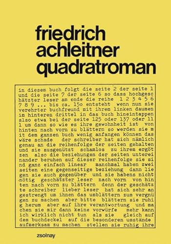 quadratroman von Paul Zsolnay Verlag