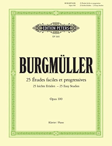 25 leichte Etüden: für Klavier op. 100 (Grüne Reihe Edition Peters) von Peters, C. F. Musikverlag
