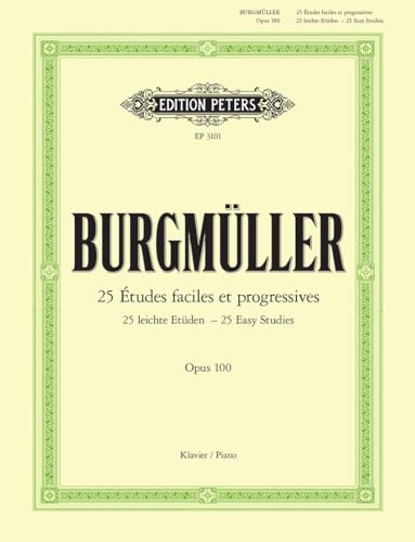 25 leichte Etüden: für Klavier op. 100 (Grüne Reihe Edition Peters) von Peters, C. F. Musikverlag