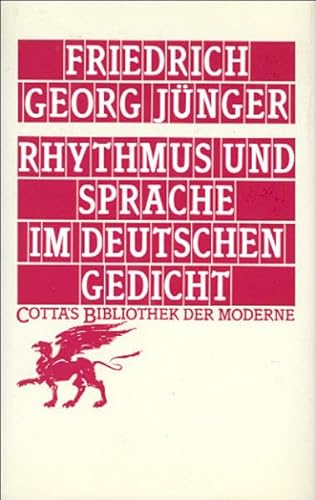 Rhythmus und Sprache im deutschen Gedicht (Cotta's Bibliothek der Moderne, Bd. 63) von Klett-Cotta