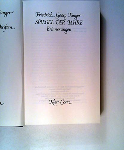Spiegel der Jahre - Erinnerungen (1928-1935) von Klett-Cotta