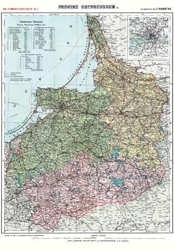 Historische Karte: Provinz Ostpreussen um 1910 (Plano): Provinz Ostpreussen. Carl Flemmings Generalkarten No. 3.