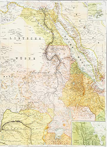 Historische Karte: Die NIL-LÄNDER - um 1910 [gerollt]: Carl Flemmings Generalkarte, No. 47.