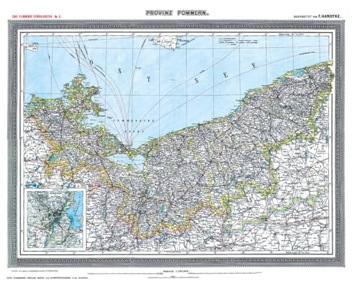 Historische Karte: Provinz POMMERN - um 1903 [gerollt]: Historische Karte. Carl Flemmings Generalkarte, No. 6 von Rockstuhl Verlag