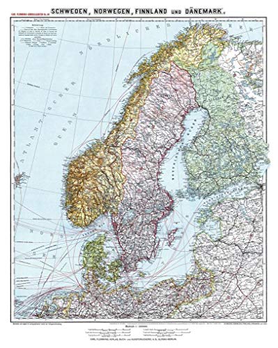 Historische Karte: SCHWEDEN, NORWEGEN, FINNLAND und DÄNEMARK - um 1910 [gerollt]: Carl Flemmings Generalkarte, No. 30 von Rockstuhl Verlag