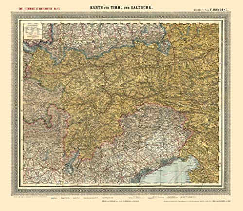 Historische Karte: TIROL und SALZBURG, um 1900 [gerollt]: Carl Flemmings Generalkarte, No. 45 von Verlag Rockstuhl