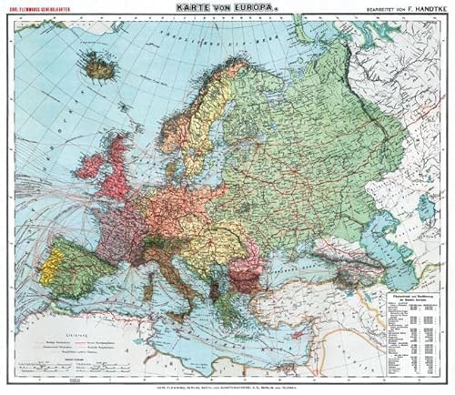 Historsiche Karte: Europa, um 1910 (Plano): Carl Flemmings Generalkarte: Carl Flemmings Generalkarten