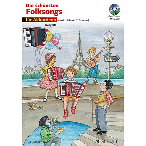 Die schönsten Folksongs: 1-2 Akkordeons. von Schott Music