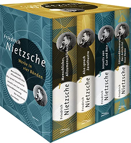 Friedrich Nietzsche, Werke in vier Bänden (Menschliches, Allzu Menschliches - Also sprach Zarathustra - Jenseits von Gut und Böse - Götzendämmerung/Der Antichrist/Ecce Homo) (4 Bände im Schuber) von ANACONDA