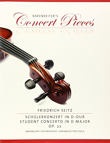 Schülerkonzert in D-Dur op. 22. Arrangiert für Viola. Bratschenstimme mit beigelegtem Klavierauszug von Bärenreiter
