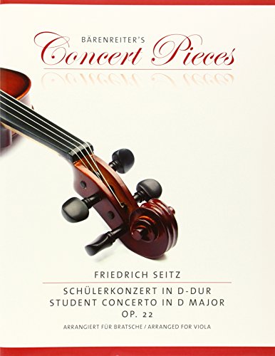 Schülerkonzert in D-Dur op. 22. Arrangiert für Viola. Bratschenstimme mit beigelegtem Klavierauszug