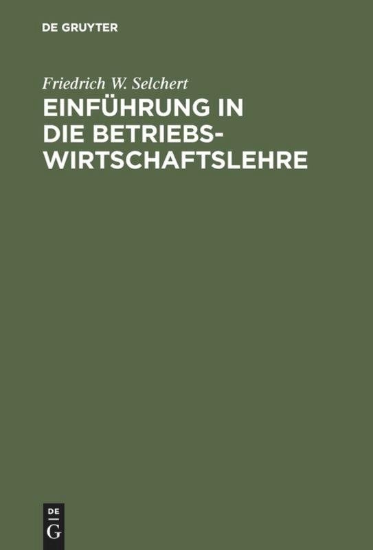 Einführung in die Betriebswirtschaftslehre von De Gruyter Oldenbourg