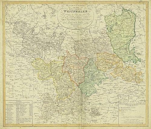 Hist. Karte: General-Charte von Napoleons Königreich Westphalen 1809: Zuerst entworfen im Jahr 1807, anjetzt aber nach dem auf Königlichen Befehl herausgegebenen acht Departments-Charten