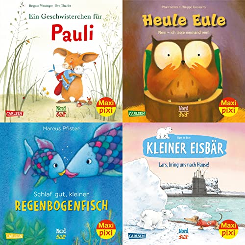 Maxi-Pixi-Box 79: Bilderbuch-Stars bei Maxi Pixi (4x5 Exemplare) (79): Pauli bekommt ein Geschwisterchen; Schlaf gut, kleiner Regenbogenfisch; Heule ... Kleiner Eisbär: Lars, bring uns nach Hause!