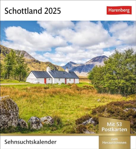 Schottland Sehnsuchtskalender 2025 - Wochenkalender mit 53 Postkarten: Postkarten-Fotokalender voll typisch schottischer Motive. Wochenkalender mit ... und Aufhängen (Sehnsuchtskalender Harenberg)