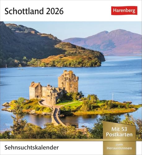 Schottland Sehnsuchtskalender 2026 - Wochenkalender mit 53 Postkarten: Postkarten-Fotokalender voll typisch schottischer Motive. Wochenkalender mit ... und Aufhängen (Sehnsuchtskalender Harenberg) von Harenberg