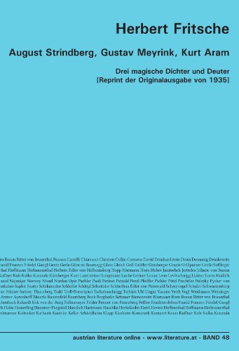 August Strindberg, Gustav Meyrink, Kurt Aram: Drei magische Dichter und Deuter [Reprint der Originalausgabe von 1935] von University of Innsbruck