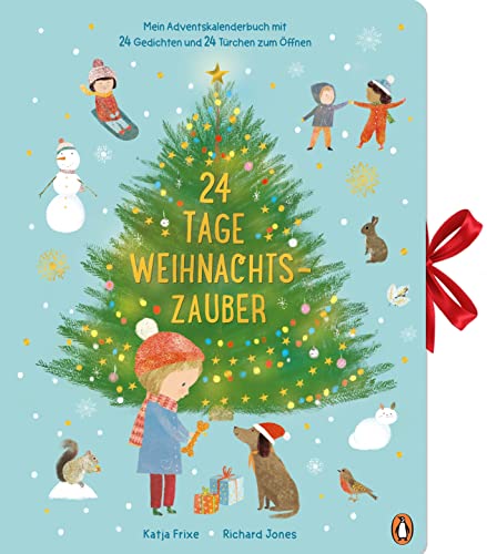 24 Tage Weihnachtszauber - Mein Adventskalenderbuch mit 24 Gedichten und 24 Türchen zum Öffnen: Ein Adventskalenderbuch mit Leporello-Faltung ab 3 Jahren. Ausgeklappt 2,5m breit