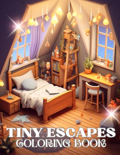 Tiny Escapes: Pocket Room Coloring Book for Adults and Teens Miniature Worlds Coloring Pages Unique and Creative Interior Spaces von Independently published