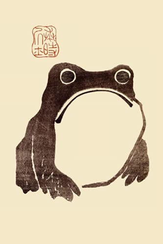 Notebook: Grumpy Frog Japanese Brush Painting | Wide Lined Journal | Cute Vintage Cottagecore Aesthetic Diary von Independently published