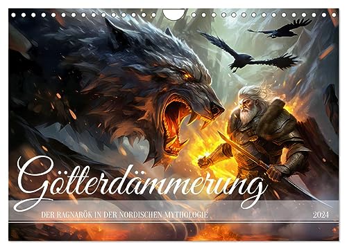 Götterdämmerung - Der Ragnarök in der nordischen Mythologie (Wandkalender 2024 DIN A4 quer), CALVENDO Monatskalender: Großes Finale der Götter in den nordischen Sagas (CALVENDO Kunst)